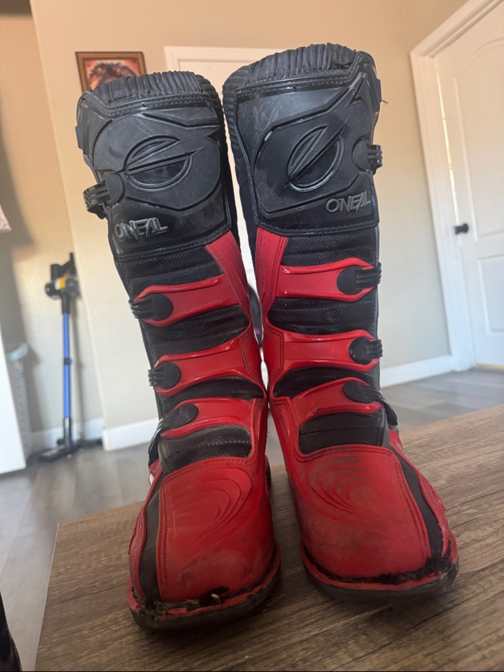 O'Neill Red and Black Men's Moto Boots